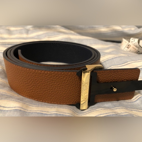New Ralph Lauren Navy & Brown Reversible Belt Sz. 2X - Picture 2 of 2